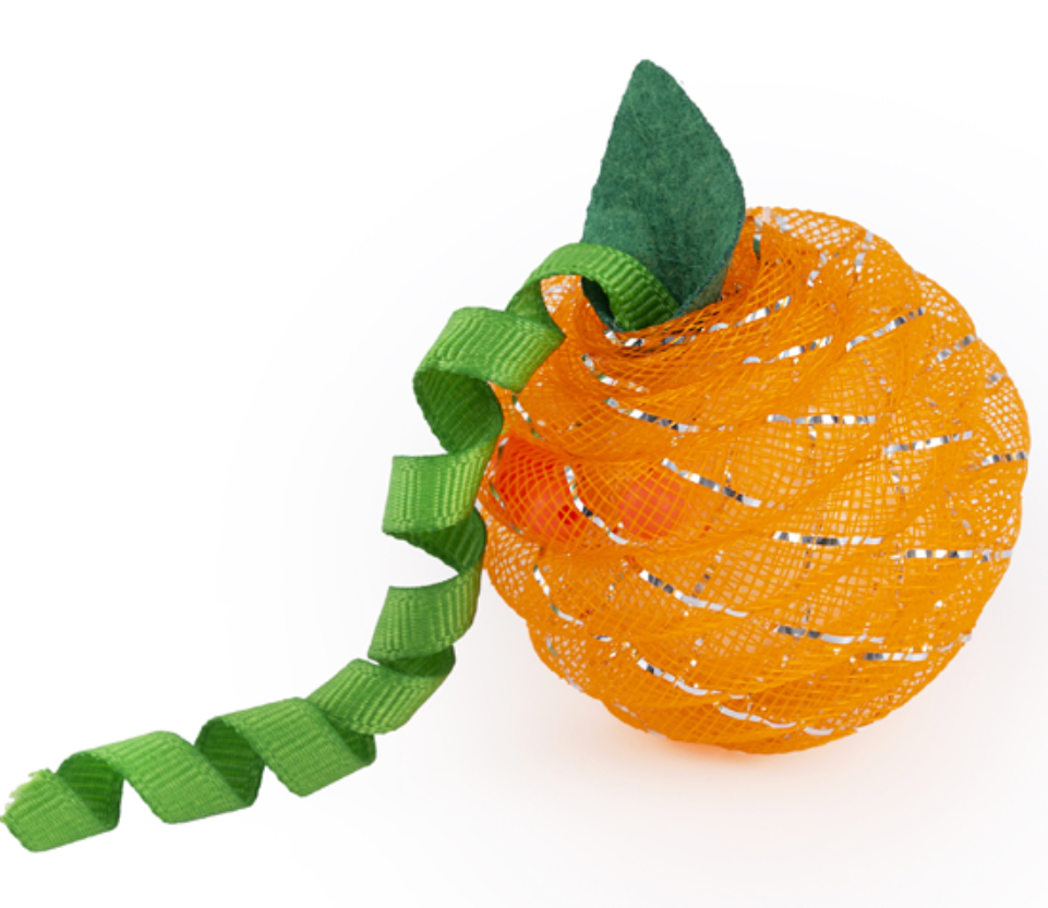 Игрушка Wogy погремушка Апельсин 6см с пружинкой для кошек