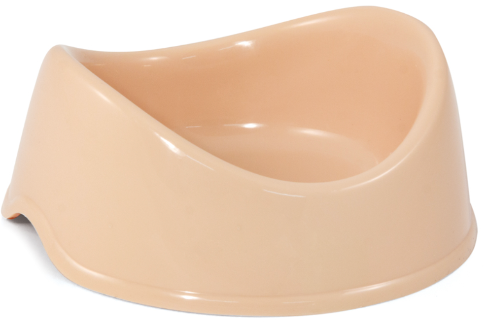 Миска для кошек и собак Triol пластиковая &quot;Бисквит&quot;, 0,4л. Бежевая