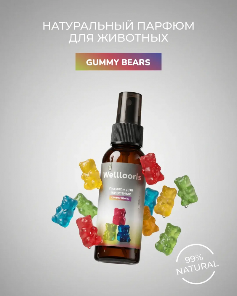 Парфюм Welllooris для животных Мармеладные мишки 35 мл