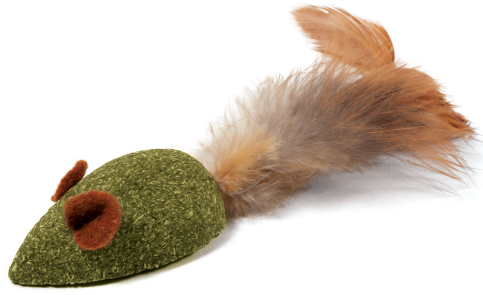 Игрушка Триол из прессованной кошачьей мяты &quot;Мышка с перьями&quot;, 50/110мм для кошек