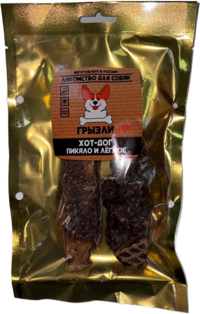 Лакомство Грызли для собак ХОТ-ДОГ Пикало и легкое 50 г
