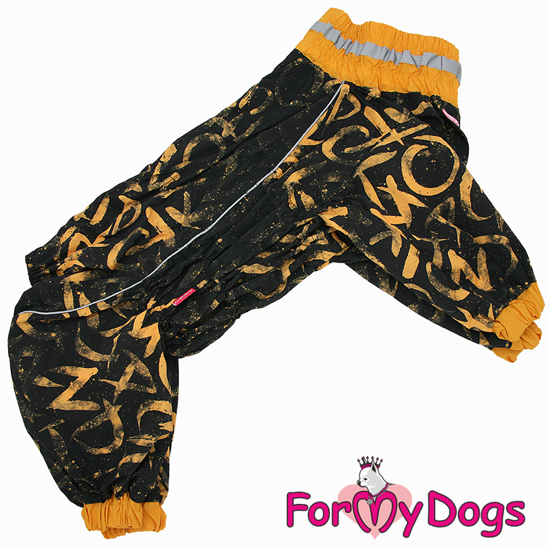 ForMyDogs Комбинезон ТЕПЛЫЙ черно/желтый для девочек C2 60*80см