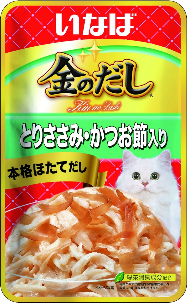 Корм Inaba Kinnodashi (консерв.) для кошек, куриное филе с кацуобуси, 60 г