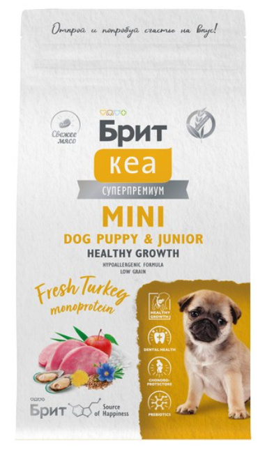 Корм BRIT CARE Мини с индейкой для ЩЕНКОВ малых пород