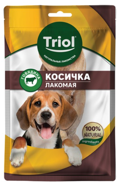 Лакомство Триол Косичка говяжья лакомая для собак 40 г