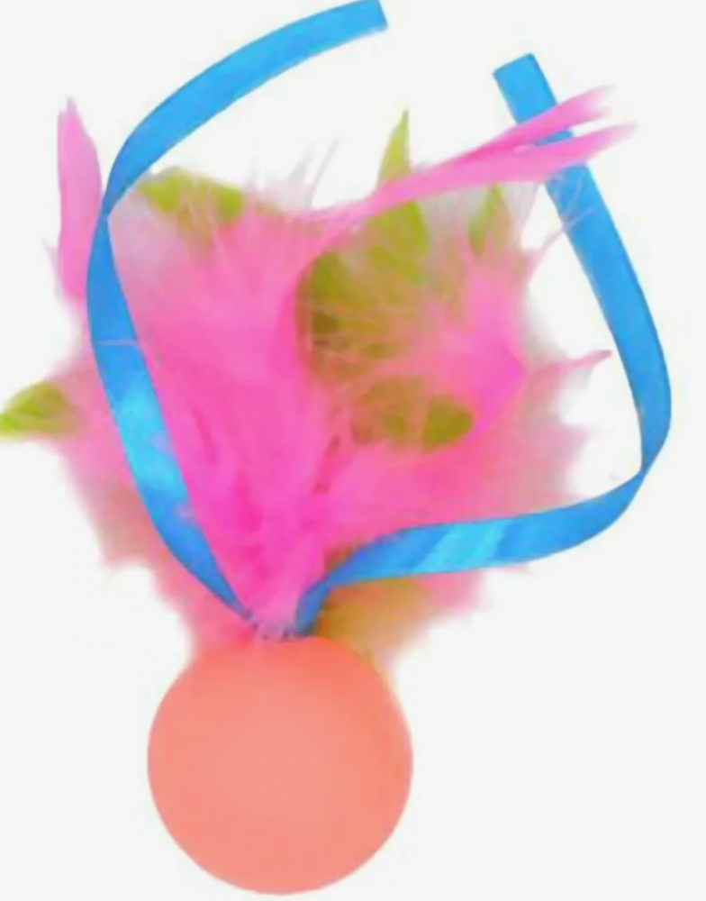 sh-07308 GoSi Игрушка-мячик для Кошек" Нарисуйка для кота" перо и лента