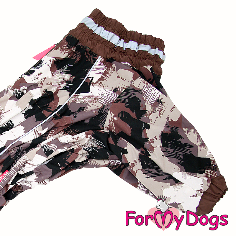 ForMyDogs Комбинезон ДОЖДЕВИК для собак Коричневый камуфляж для мальчиков С1 55*75 см