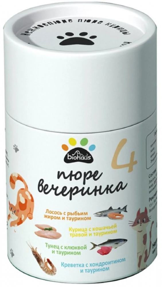 Лакомство Биохаус для кошек Пюре вечеринка Микс вкусов 600гр